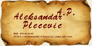 Aleksandar Plećević vizit kartica